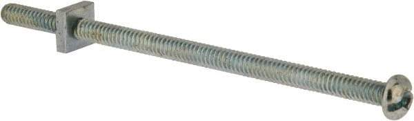 Value Collection - #10-24 UNC, 4" Length Under Head Slotted Drive Machine Screw - Round Head, Grade 2 Steel, Zinc-Plated Finish, Without Washer - USA Tool & Supply