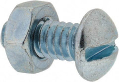 Value Collection - 1/4-20 UNC, 5/8" Length Under Head Slotted Drive Machine Screw - Round Head, Grade 2 Steel, Zinc-Plated Finish, Without Washer - USA Tool & Supply