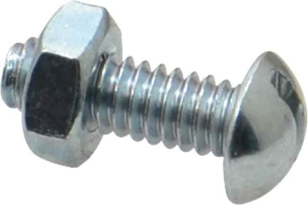 Value Collection - 1/4-20 UNC, 3/4" Length Under Head Slotted Drive Machine Screw - Round Head, Grade 2 Steel, Zinc-Plated Finish, Without Washer - USA Tool & Supply