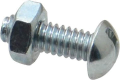 Value Collection - 1/4-20 UNC, 3/4" Length Under Head Slotted Drive Machine Screw - Round Head, Grade 2 Steel, Zinc-Plated Finish, Without Washer - USA Tool & Supply
