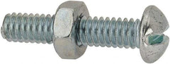 Value Collection - 1/4-20 UNC, 1-1/4" Length Under Head Slotted Drive Machine Screw - Round Head, Grade 2 Steel, Zinc-Plated Finish, Without Washer - USA Tool & Supply