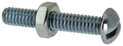 Value Collection - 1/4-20 UNC, 1-1/2" Length Under Head Slotted Drive Machine Screw - Round Head, Grade J82 Steel, Zinc-Plated Finish, Without Washer - USA Tool & Supply