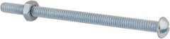 Value Collection - 1/4-20 UNC, 4" Length Under Head Slotted Drive Machine Screw - Round Head, Grade 2 Steel, Zinc-Plated Finish, Without Washer - USA Tool & Supply