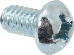 Value Collection - #12-24 UNC, 3/8" Length Under Head Phillips Drive Machine Screw - Round Head, Grade J82 Steel, Zinc-Plated Finish, Without Washer - USA Tool & Supply