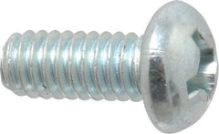 Value Collection - #12-24 UNC, 1/2" Length Under Head Phillips Drive Machine Screw - Round Head, Grade J82 Steel, Zinc-Plated Finish, Without Washer - USA Tool & Supply