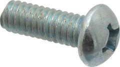 Value Collection - #12-24 UNC, 5/8" Length Under Head Phillips Drive Machine Screw - Round Head, Grade J82 Steel, Zinc-Plated Finish, Without Washer - USA Tool & Supply