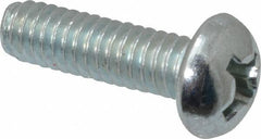 Value Collection - #12-24 UNC, 3/4" Length Under Head Phillips Drive Machine Screw - Round Head, Grade J82 Steel, Zinc-Plated Finish, Without Washer - USA Tool & Supply