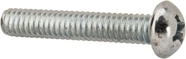 Value Collection - #12-24 UNC, 1-1/4" Length Under Head Phillips Drive Machine Screw - Round Head, Grade J82 Steel, Zinc-Plated Finish, Without Washer - USA Tool & Supply