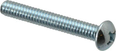 Value Collection - 1/4-20 UNC, 1-3/4" Length Under Head Phillips Drive Machine Screw - Round Head, Grade 2 Steel, Zinc-Plated Finish, Without Washer - USA Tool & Supply