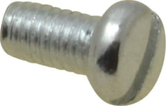 Value Collection - M2.6x0.45, 5mm Length Under Head Slotted Drive Machine Screw - Pan Head, Grade 4.8 Steel, Zinc-Plated Finish, Without Washer - USA Tool & Supply