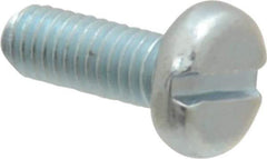 Value Collection - M3x0.50, 8mm Length Under Head Slotted Drive Machine Screw - Pan Head, Grade 4.8 Steel, Zinc-Plated Finish, Without Washer - USA Tool & Supply