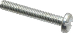 Value Collection - M3x0.50, 20mm Length Under Head Slotted Drive Machine Screw - Pan Head, Grade 4.8 Steel, Zinc-Plated Finish, Without Washer - USA Tool & Supply