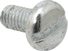 Value Collection - M4x0.70, 8mm Length Under Head Slotted Drive Machine Screw - Pan Head, Grade 4.8 Steel, Zinc-Plated Finish, Without Washer - USA Tool & Supply