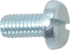 Value Collection - M5x0.80, 10mm Length Under Head Slotted Drive Machine Screw - Pan Head, Grade 4.8 Steel, Zinc-Plated Finish, Without Washer - USA Tool & Supply