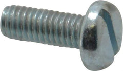 Value Collection - M6x1.00, 16mm Length Under Head Slotted Drive Machine Screw - Pan Head, Grade 4.8 Steel, Zinc-Plated Finish, Without Washer - USA Tool & Supply
