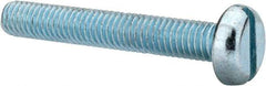 Value Collection - M6x1.00, 40mm Length Under Head Slotted Drive Machine Screw - Pan Head, Grade 4.8 Steel, Zinc-Plated Finish, Without Washer - USA Tool & Supply
