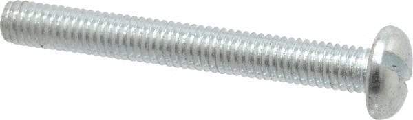 Value Collection - M6x1.00, 50mm Length Under Head Slotted Drive Machine Screw - Pan Head, Grade 4.8 Steel, Zinc-Plated Finish, Without Washer - USA Tool & Supply