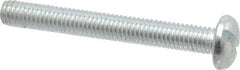 Value Collection - M6x1.00, 50mm Length Under Head Slotted Drive Machine Screw - Pan Head, Grade 4.8 Steel, Zinc-Plated Finish, Without Washer - USA Tool & Supply