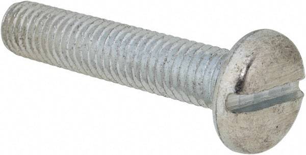 Value Collection - M8x1.25, 40mm Length Under Head Slotted Drive Machine Screw - Pan Head, Grade 4.8 Steel, Zinc-Plated Finish, Without Washer - USA Tool & Supply