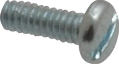 Value Collection - #2-56 UNC, 1/4" Length Under Head Slotted Drive Machine Screw - Pan Head, Grade J82 Steel, Zinc-Plated Finish, Without Washer - USA Tool & Supply