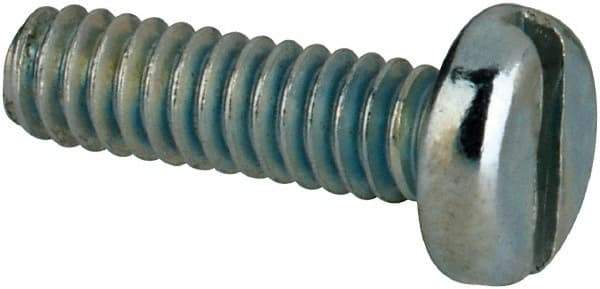 Value Collection - #2-56 UNC, 5/16" Length Under Head Slotted Drive Machine Screw - Pan Head, Grade J82 Steel, Zinc-Plated Finish, Without Washer - USA Tool & Supply