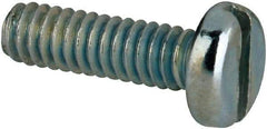 Value Collection - #2-56 UNC, 5/16" Length Under Head Slotted Drive Machine Screw - Pan Head, Grade J82 Steel, Zinc-Plated Finish, Without Washer - USA Tool & Supply