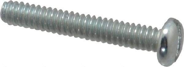 Value Collection - #4-40 UNC, 3/4" Length Under Head Slotted Drive Machine Screw - Pan Head, Grade J82 Steel, Zinc-Plated Finish, Without Washer - USA Tool & Supply