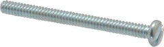 Value Collection - #4-40 UNC, 1-1/4" Length Under Head Slotted Drive Machine Screw - Pan Head, Grade J82 Steel, Zinc-Plated Finish, Without Washer - USA Tool & Supply