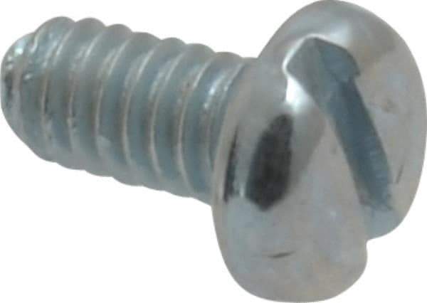 Value Collection - #5-40 UNC, 1/4" Length Under Head Slotted Drive Machine Screw - Pan Head, Grade 2 Steel, Zinc-Plated Finish, Without Washer - USA Tool & Supply
