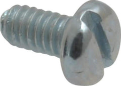 Value Collection - #5-40 UNC, 1/4" Length Under Head Slotted Drive Machine Screw - Pan Head, Grade 2 Steel, Zinc-Plated Finish, Without Washer - USA Tool & Supply