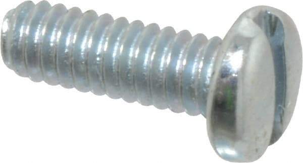 Value Collection - #5-40 UNC, 3/8" Length Under Head Slotted Drive Machine Screw - Pan Head, Grade J82 Steel, Zinc-Plated Finish, Without Washer - USA Tool & Supply