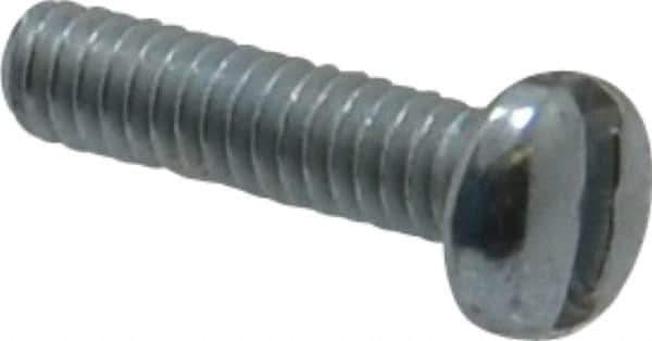Value Collection - #5-40 UNC, 1/2" Length Under Head Slotted Drive Machine Screw - Pan Head, Grade 2 Steel, Zinc-Plated Finish, Without Washer - USA Tool & Supply