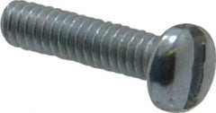 Value Collection - #5-40 UNC, 1/2" Length Under Head Slotted Drive Machine Screw - Pan Head, Grade 2 Steel, Zinc-Plated Finish, Without Washer - USA Tool & Supply