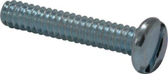 Value Collection - #6-32 UNC, 3/4" Length Under Head Slotted Drive Machine Screw - Pan Head, Grade J82 Steel, Zinc-Plated Finish, Without Washer - USA Tool & Supply