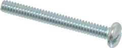 Value Collection - #6-32 UNC, 1-1/4" Length Under Head Slotted Drive Machine Screw - Pan Head, Grade 2 Steel, Zinc-Plated Finish, Without Washer - USA Tool & Supply