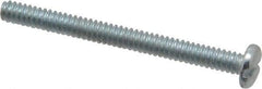 Value Collection - #6-32 UNC, 1-1/2" Length Under Head Slotted Drive Machine Screw - Pan Head, Grade J82 Steel, Zinc-Plated Finish, Without Washer - USA Tool & Supply