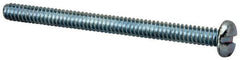 Value Collection - #6-32 UNC, 1-3/4" Length Under Head Slotted Drive Machine Screw - Pan Head, Grade J82 Steel, Zinc-Plated Finish, Without Washer - USA Tool & Supply