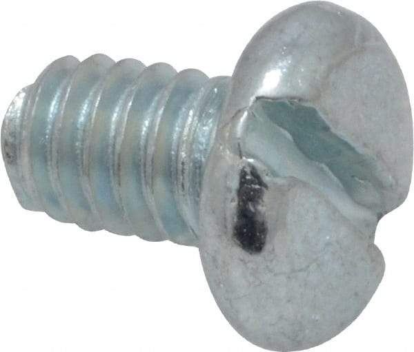Value Collection - #8-32 UNC, 1/4" Length Under Head Slotted Drive Machine Screw - Pan Head, Grade 2 Steel, Zinc-Plated Finish, Without Washer - USA Tool & Supply