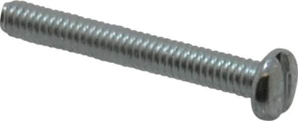 Value Collection - #8-32 UNC, 1-1/4" Length Under Head Slotted Drive Machine Screw - Pan Head, Grade J82 Steel, Zinc-Plated Finish, Without Washer - USA Tool & Supply