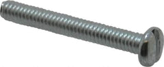 Value Collection - #8-32 UNC, 1-1/4" Length Under Head Slotted Drive Machine Screw - Pan Head, Grade J82 Steel, Zinc-Plated Finish, Without Washer - USA Tool & Supply