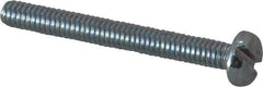 Value Collection - #8-32 UNC, 1-1/2" Length Under Head Slotted Drive Machine Screw - Pan Head, Grade J82 Steel, Zinc-Plated Finish, Without Washer - USA Tool & Supply