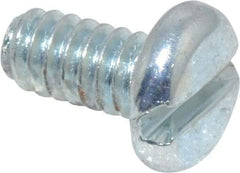 Value Collection - #10-24 UNC, 3/8" Length Under Head Slotted Drive Machine Screw - Pan Head, Grade J82 Steel, Zinc-Plated Finish, Without Washer - USA Tool & Supply