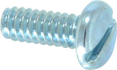Value Collection - #10-24 UNC, 1/2" Length Under Head Slotted Drive Machine Screw - Pan Head, Grade J82 Steel, Zinc-Plated Finish, Without Washer - USA Tool & Supply