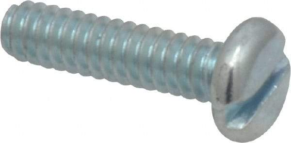 Value Collection - #10-24 UNC, 3/4" Length Under Head Slotted Drive Machine Screw - Pan Head, Grade J82 Steel, Zinc-Plated Finish, Without Washer - USA Tool & Supply