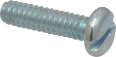Value Collection - #10-24 UNC, 3/4" Length Under Head Slotted Drive Machine Screw - Pan Head, Grade J82 Steel, Zinc-Plated Finish, Without Washer - USA Tool & Supply