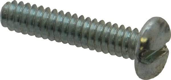 Value Collection - #10-24 UNC, 7/8" Length Under Head Slotted Drive Machine Screw - Pan Head, Grade J82 Steel, Zinc-Plated Finish, Without Washer - USA Tool & Supply