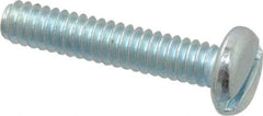 Value Collection - #10-24 UNC, 1" Length Under Head Slotted Drive Machine Screw - Pan Head, Grade J82 Steel, Zinc-Plated Finish, Without Washer - USA Tool & Supply