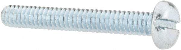 Value Collection - #10-24 UNC, 1-1/2" Length Under Head Slotted Drive Machine Screw - Pan Head, Grade J82 Steel, Zinc-Plated Finish, Without Washer - USA Tool & Supply
