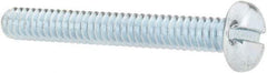 Value Collection - #10-24 UNC, 1-1/2" Length Under Head Slotted Drive Machine Screw - Pan Head, Grade J82 Steel, Zinc-Plated Finish, Without Washer - USA Tool & Supply