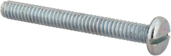 Value Collection - #10-24 UNC, 1-3/4" Length Under Head Slotted Drive Machine Screw - Pan Head, Grade J82 Steel, Zinc-Plated Finish, Without Washer - USA Tool & Supply